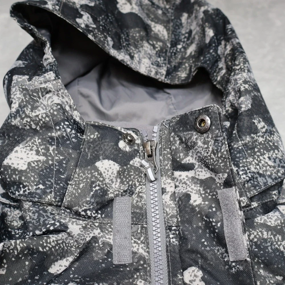 Columbia Jacket Boys XS 6/7 Camo Hood OmniHeat FullZip Ski Waterproof 3in1 Shell